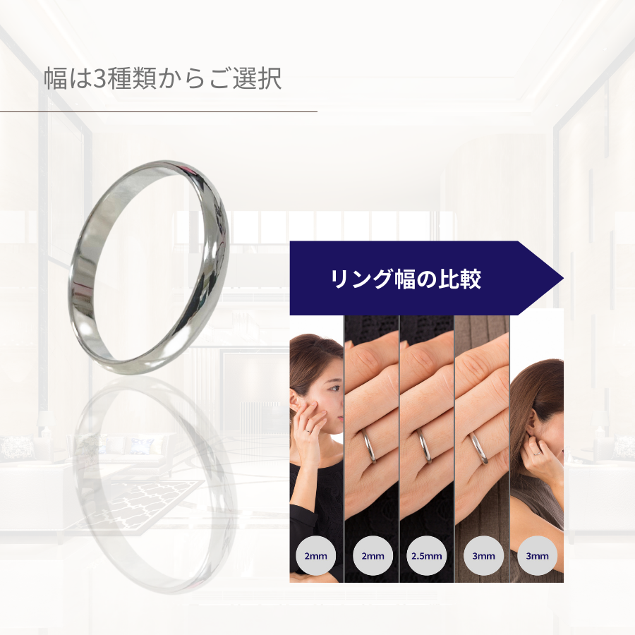 【通販限定価格】チタンリング 15号 甲丸 2.5mm幅 【コンビニ決済OK】ペアリング 純チタン マリッジリング 結婚指輪 MEDICAL HANAJYUTSU