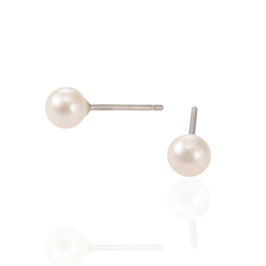 セカンドピアス 淡水パール φ6mm ホワイト 【コンビニ決済OK】純チタン オススメ 軸太 1.0mm ロングポスト 12mm パール特集 MEDICAL HANAJYUTSU
