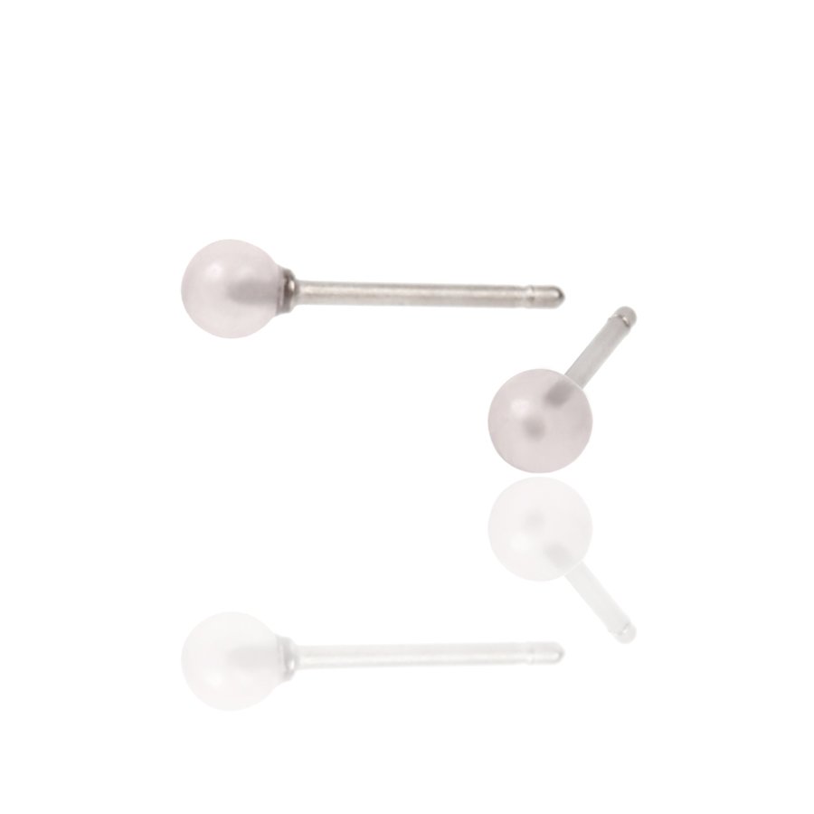 セカンドピアス 軸太 1.0mm 天然石 ローズクォーツ φ4mm【コンビニ決済OK】オススメ 純チタン ロングポスト 11mm MEDICAL HANAJYUTSU