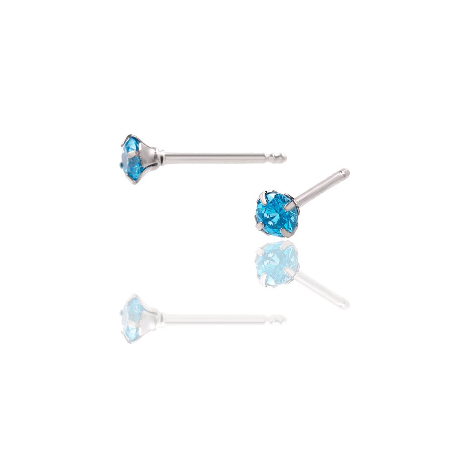 セカンドピアス 軸太 1.0mm CZ ミントグリーン 【コンビニ決済OK】オススメ 純チタン ロングポスト 11mm ラウンドプリリアンカットφ4mm MEDICAL HANAJYUTSU