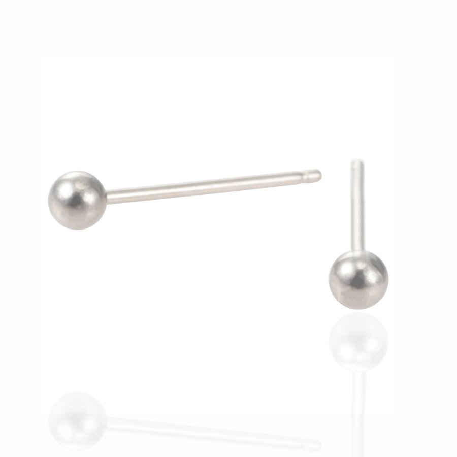 セカンドピアス 医療用チタンφ3mm ボール 軸太0.8mm 医療用チタン 20G ロングポスト 12mm 石なし ハナジュツ HANAJYUTSU