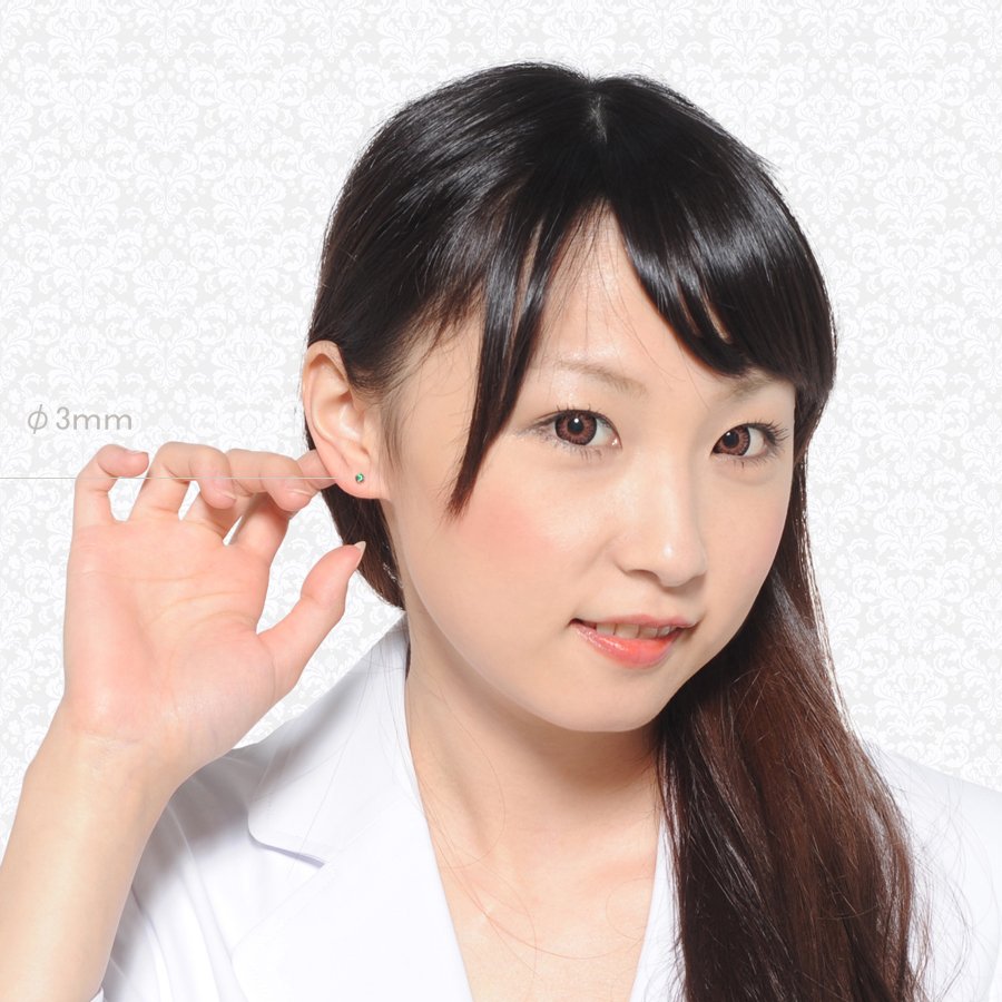 医療用ステンレス 20G ピアス バタフライ 4月 ホワイト ハナジュツ HANAJYUTSU