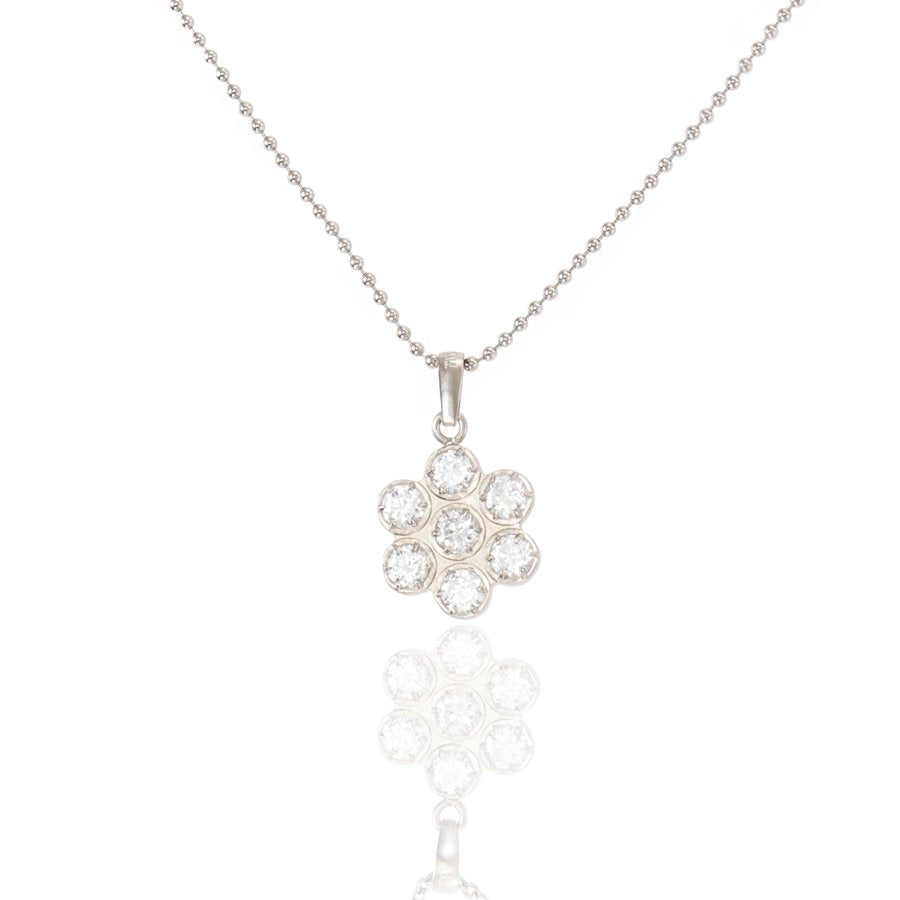 純チタン ネックレス ボールチェーン 13_2 CZ 4mm 7粒