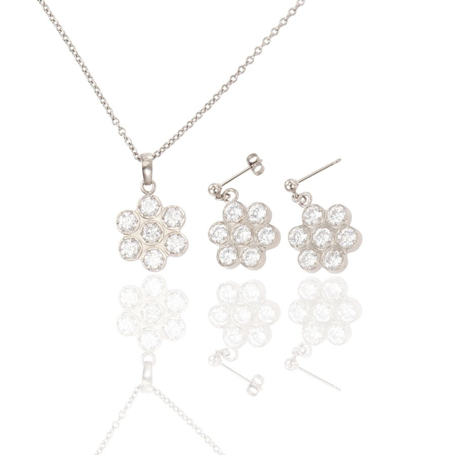 純チタン セットジュエリー 小豆チェーン 13_4 CZ 4mm 7粒