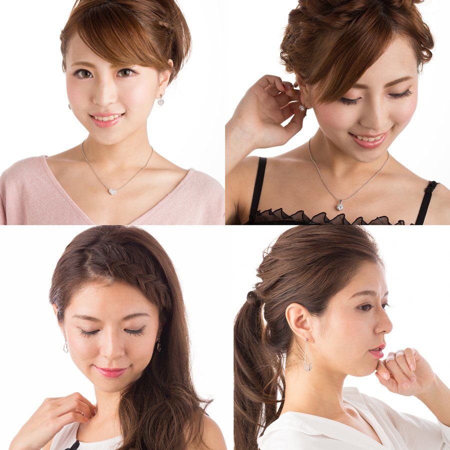 純チタン RhP ピアス 24_2 パヴェハート