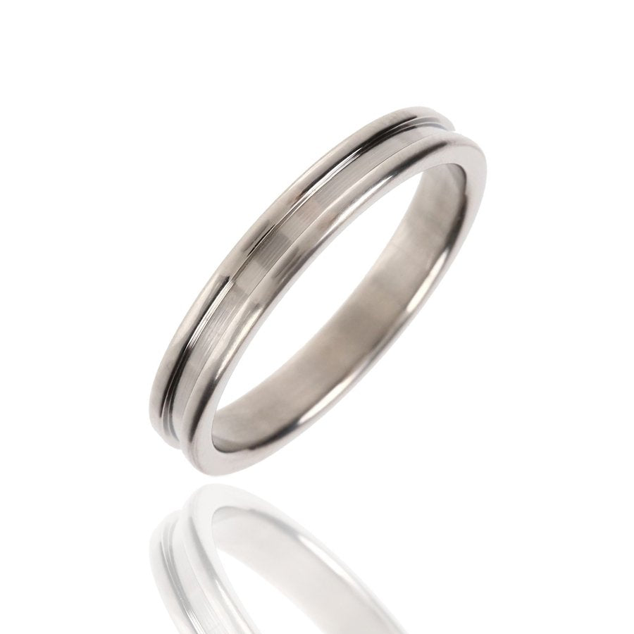 【通販限定価格】チタンリング 17号 センター CENTER ペアリング 純チタン マリッジリング 結婚指輪 純チタンリング 3mm幅 MEDICAL HANAJYUTSU