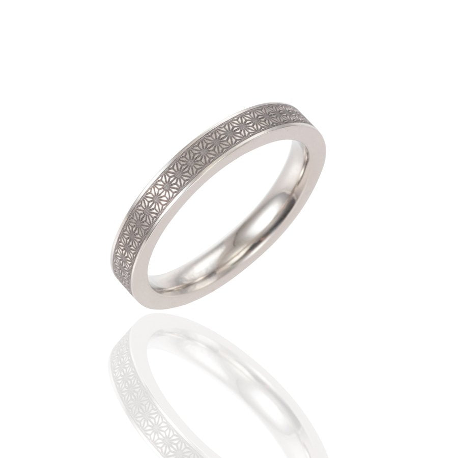 チタンリング 麻の葉 7号【コンビニ決済OK】純チタン マリッジリング 結婚指輪 幅3mm MEDICAL HANAJYUTSU