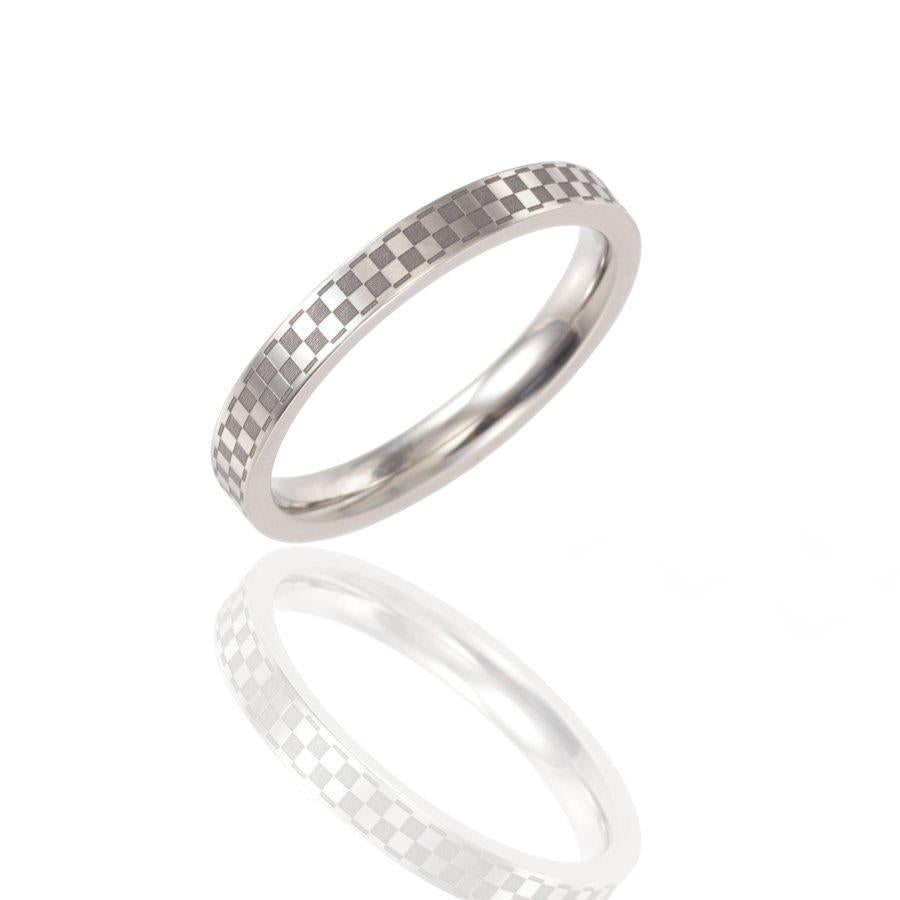 チタンリング 市松 19号【コンビニ決済OK】純チタン マリッジリング 結婚指輪 幅3mm MEDICAL HANAJYUTSU
