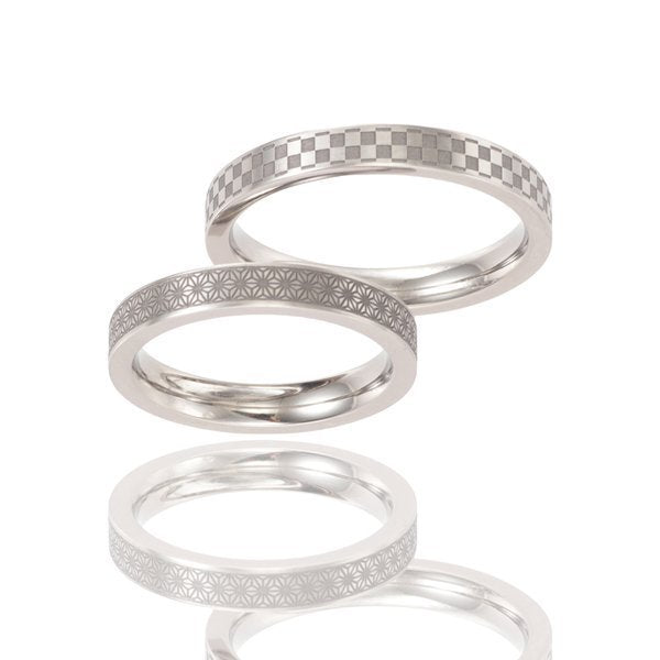チタンリング 亀甲 13号【コンビニ決済OK】純チタン マリッジリング 結婚指輪 幅3mm MEDICAL HANAJYUTSU