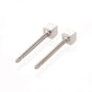 セカンドピアス 軸太 1.0mm タンザナイト　12月【コンビニ決済OK】オススメ 純チタン  ロングポスト 11mm 2×2スクエア スワロフスキー  MEDICAL HANAJYUTSU