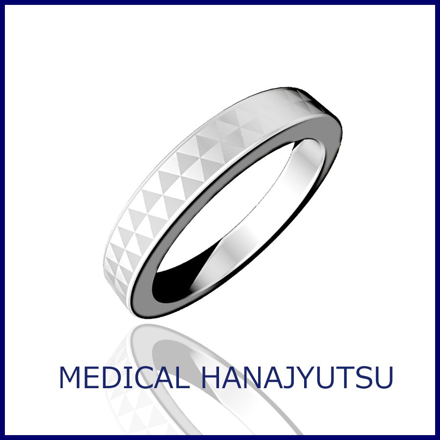 チタンリング 鱗 11号【コンビニ決済OK】純チタン マリッジリング 結婚指輪 幅3ｍｍ MEDICAL HANAJYUTSU