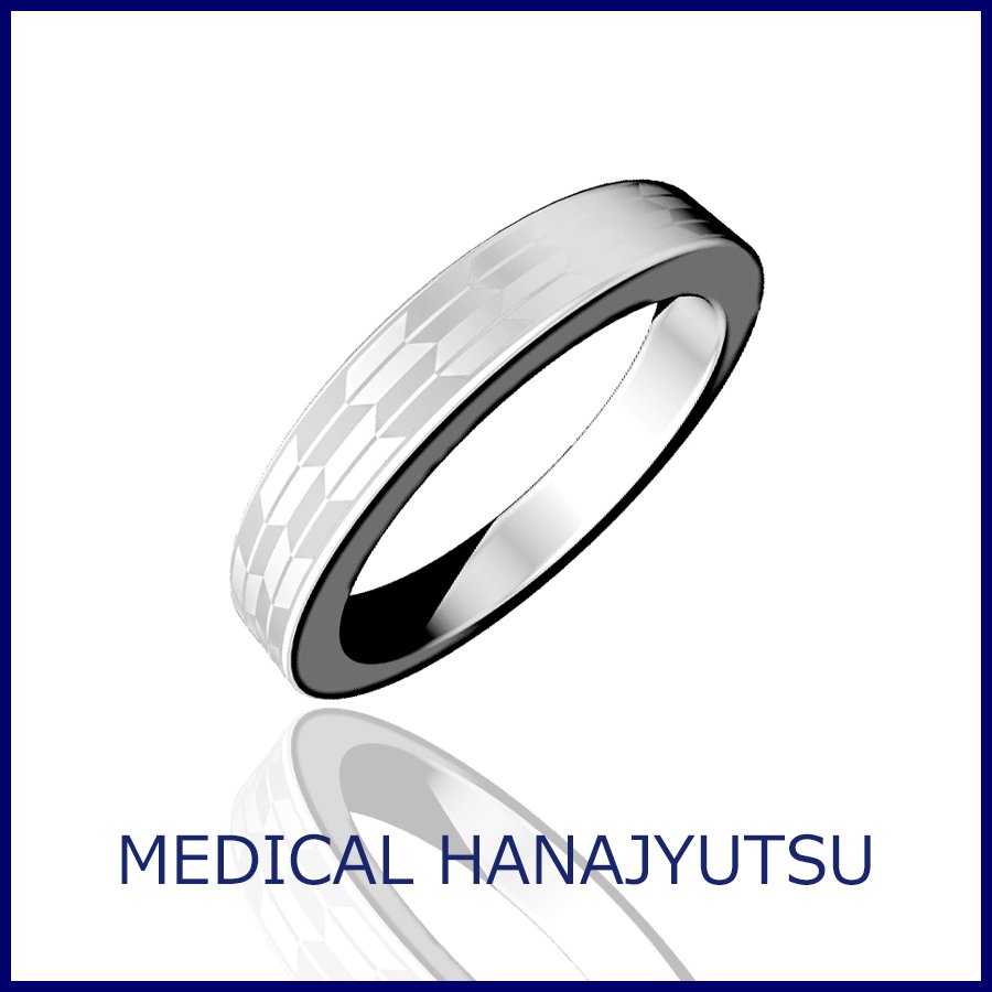 チタンリング 矢絣 9号【コンビニ決済OK】純チタン マリッジリング 結婚指輪 幅3ｍｍ MEDICAL HANAJYUTSU